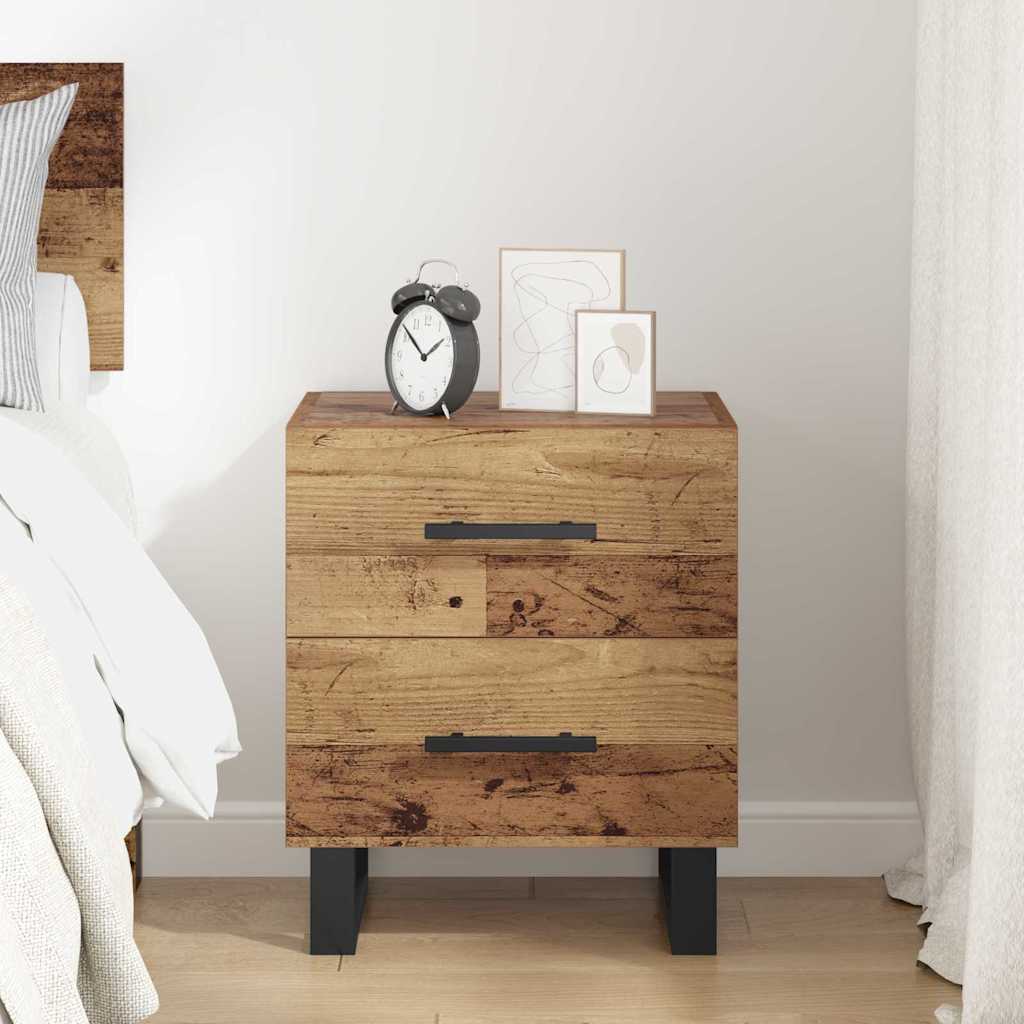 Cabinet de chevet avec tiroir Bois ancien 40 x 35 x 47.5 cm - XIOS