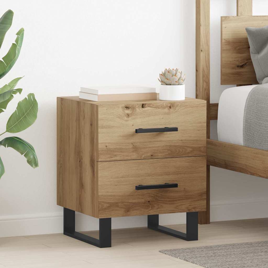 Cabinet de chevet avec tiroir chêne artisanal 40 x 35 x 47.5 cm - XIOS