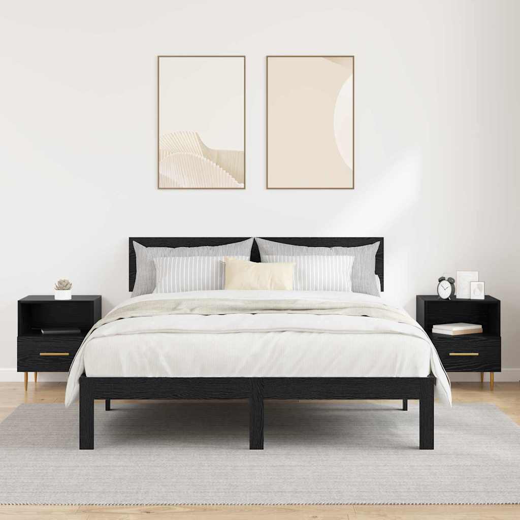 Table de chevet 2 pcs Noir 40 x 35 x 47.5 cm Bois d'ingénierie - XIOS