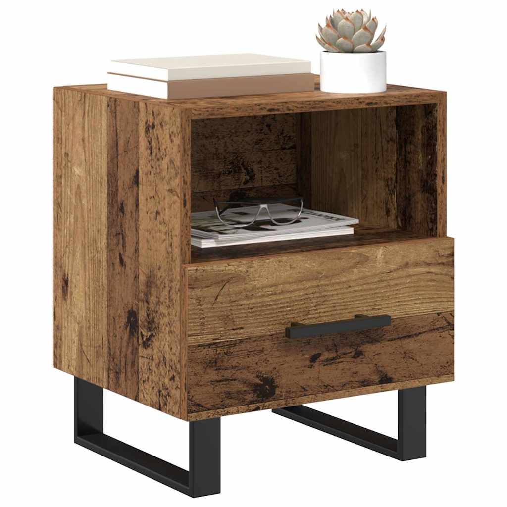 Cabinet de chevet avec tiroir Bois ancien 40 x 35 x 47.5 cm - XIOS