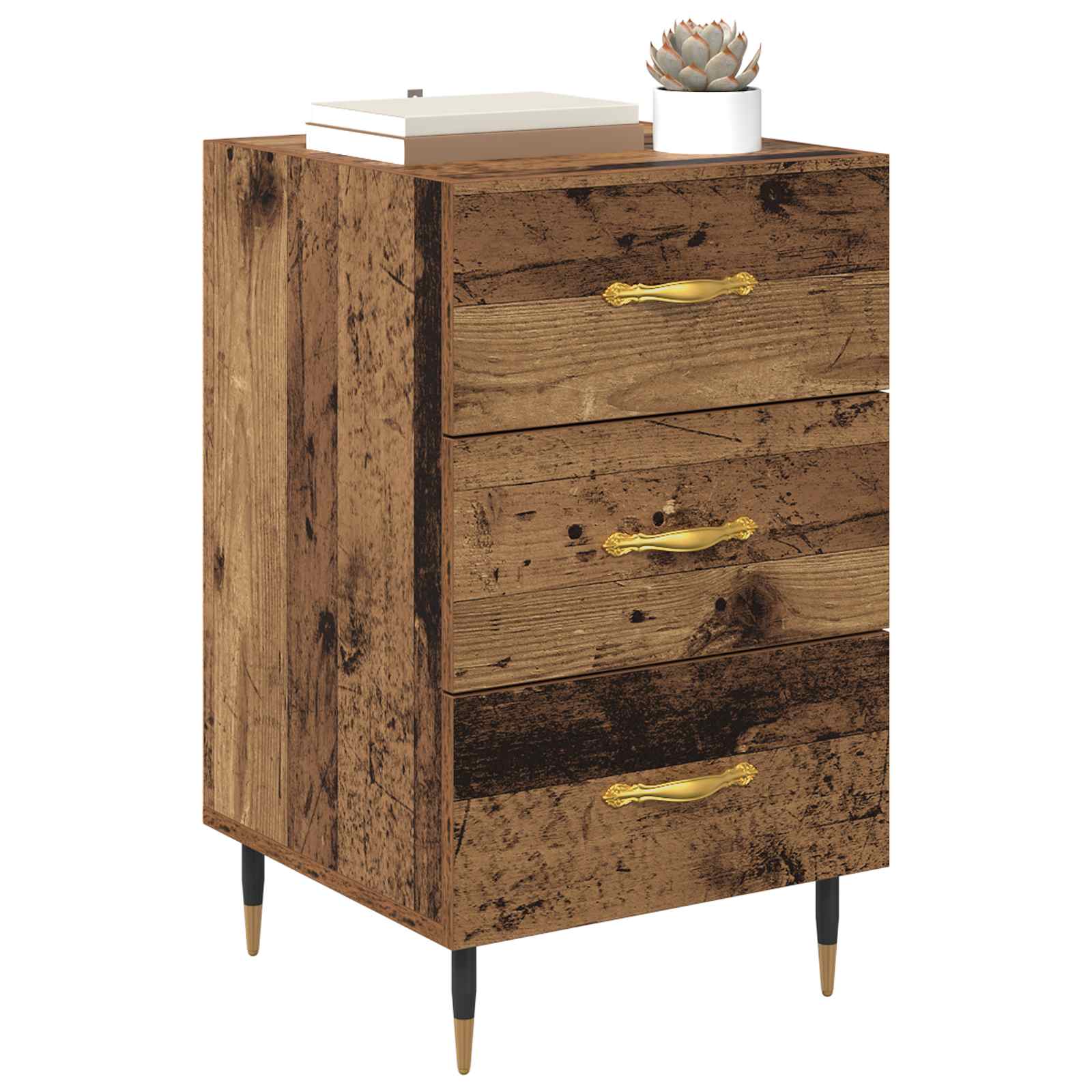 Cabinet de chevet Bois ancien 40 x 40 x 66 cm Bois d'ingénierie - XIOS