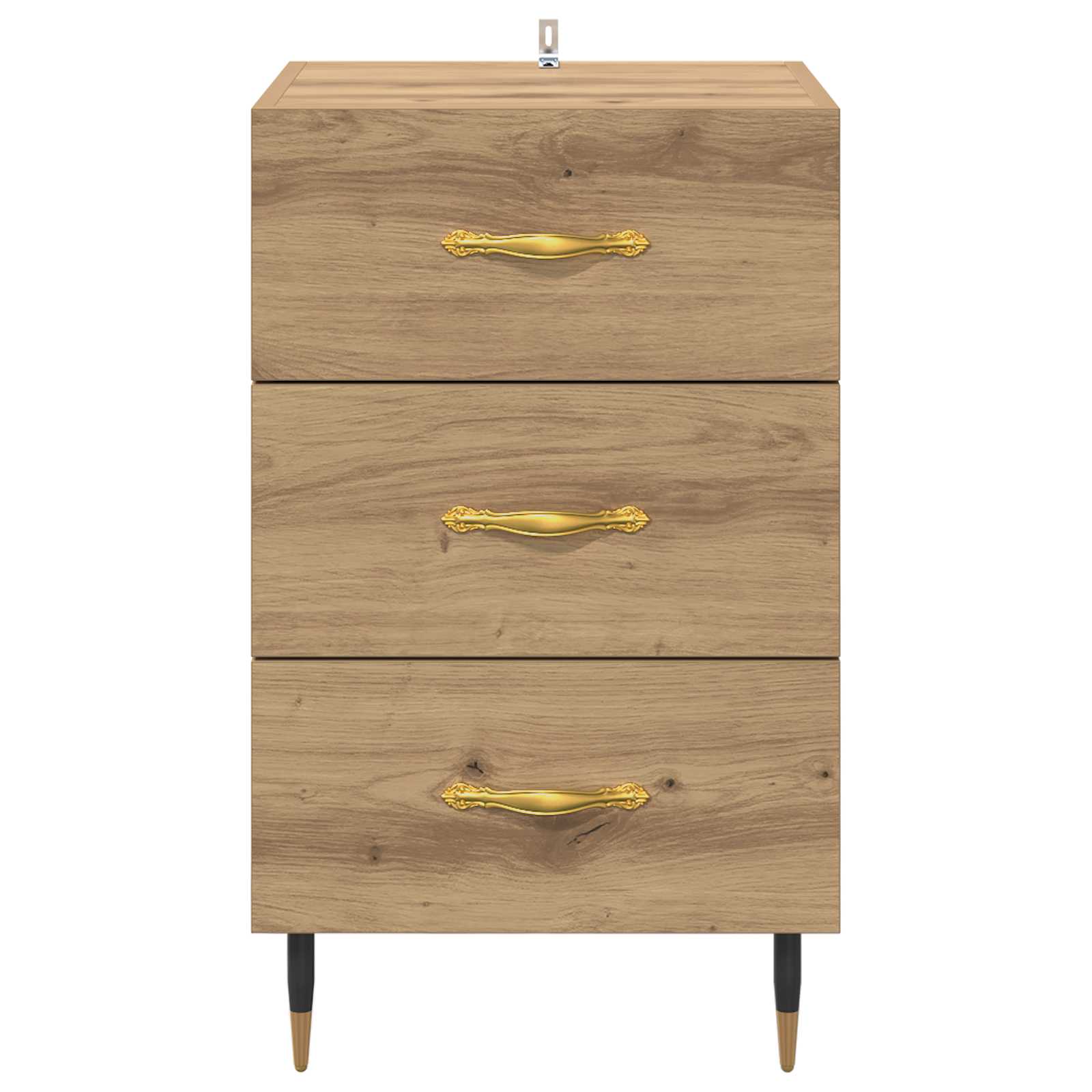 Cabinet de chevet avec tiroir Chêne artisanal 40 x 40 x 66 cm - XIOS