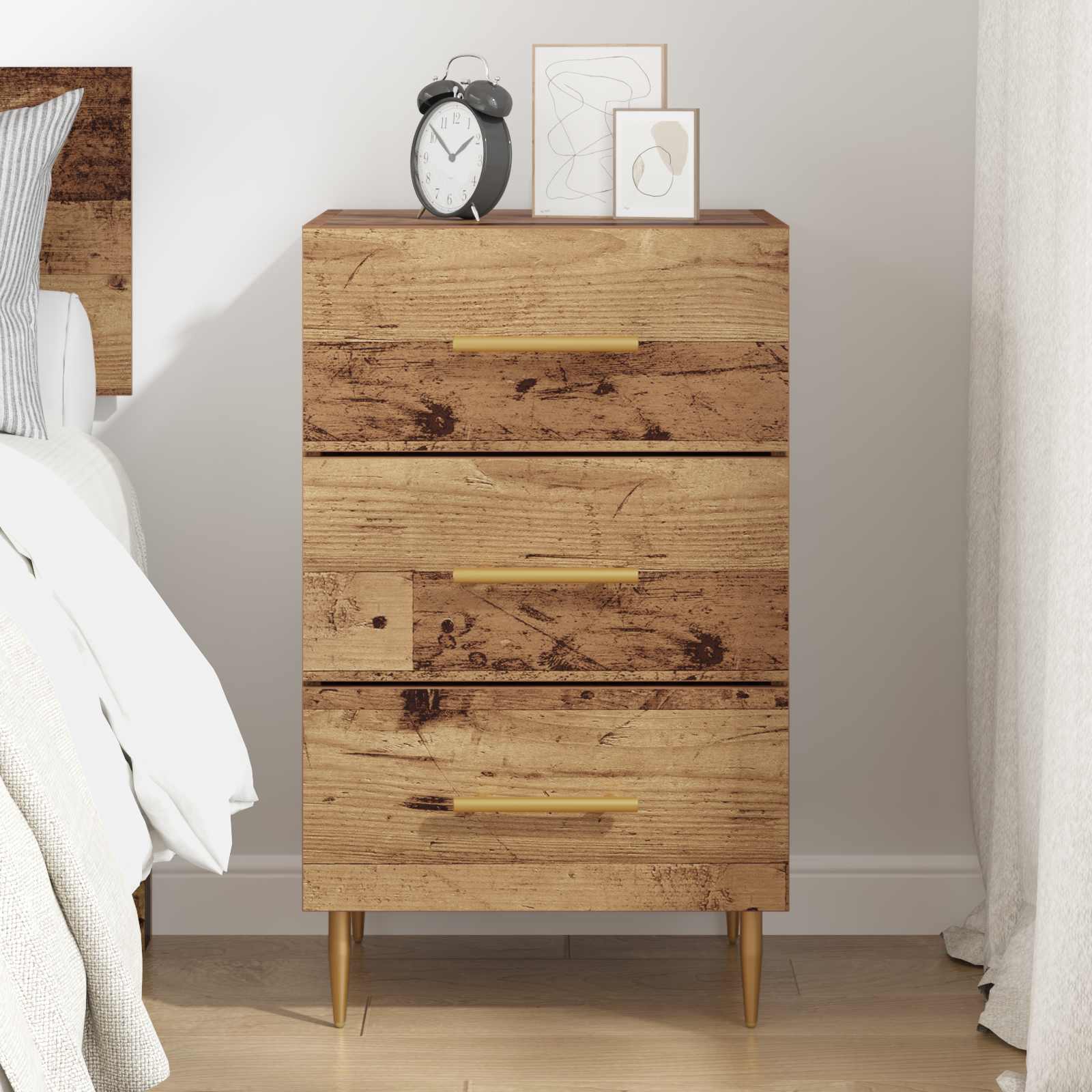 Cabinet de chevet Bois ancien 40 x 40 x 66 cm Bois d'ingénierie - XIOS