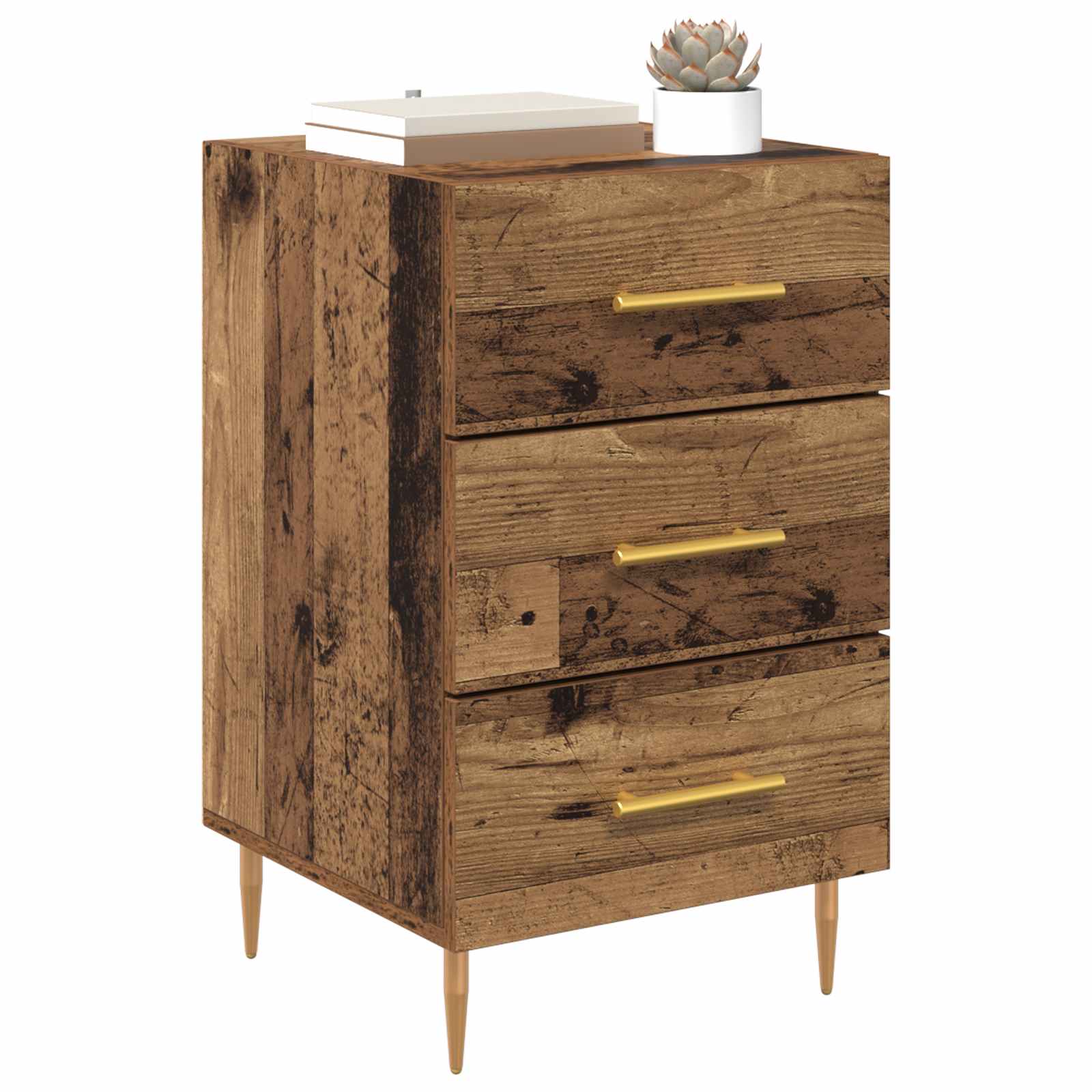 Cabinet de chevet Bois ancien 40 x 40 x 66 cm Bois d'ingénierie - XIOS