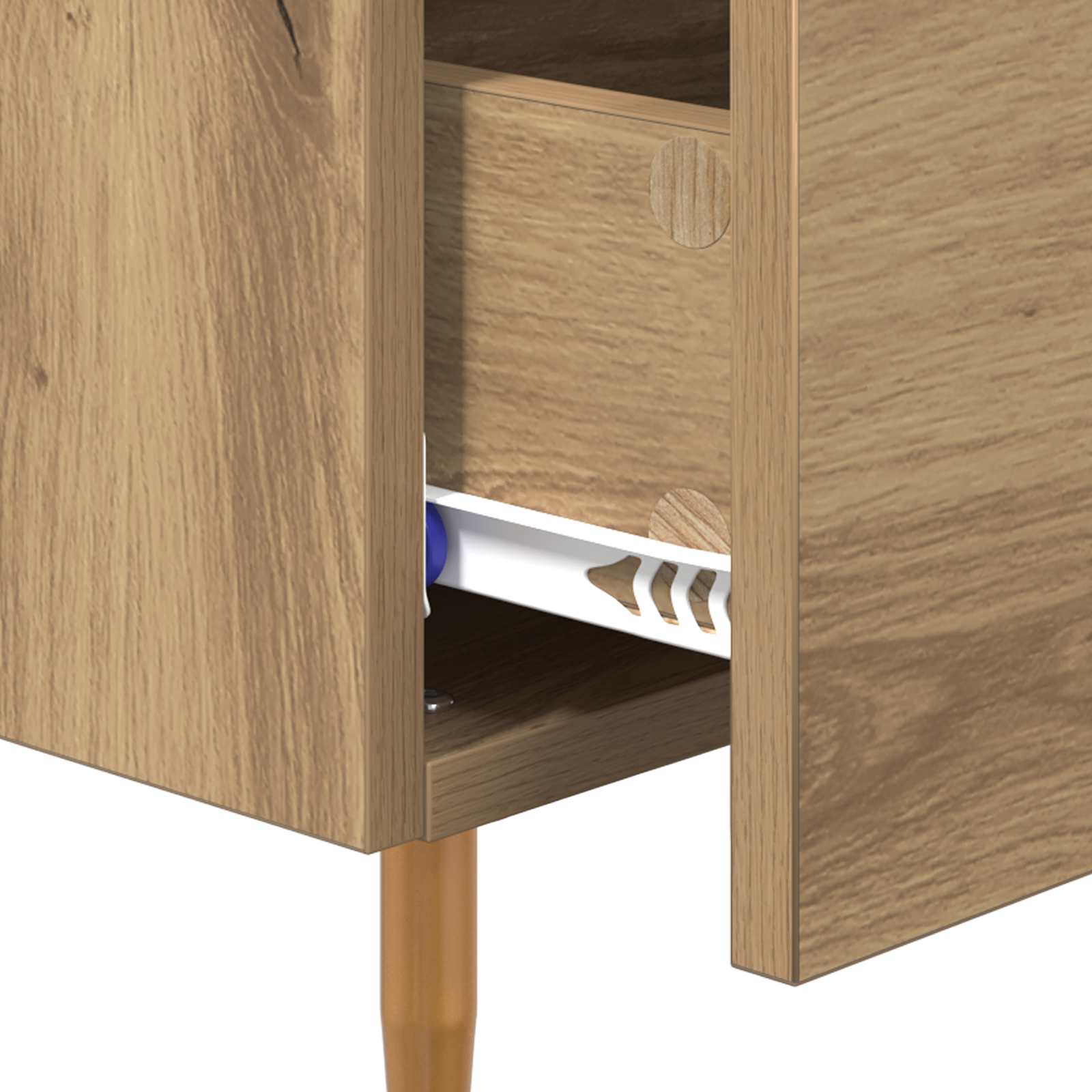 Cabinet de chevet avec tiroir Chêne artisanal 40 x 40 x 66 cm - XIOS