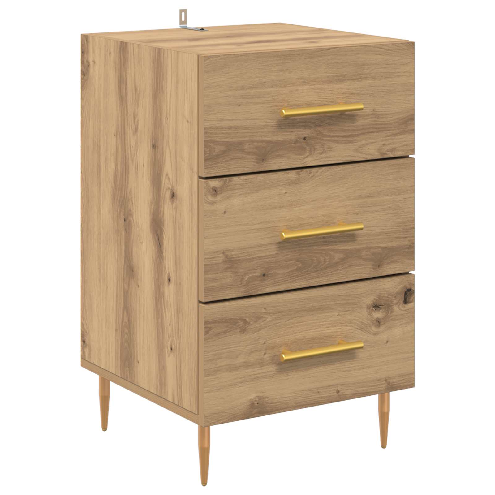 Cabinet de chevet avec tiroir Chêne artisanal 40 x 40 x 66 cm - XIOS