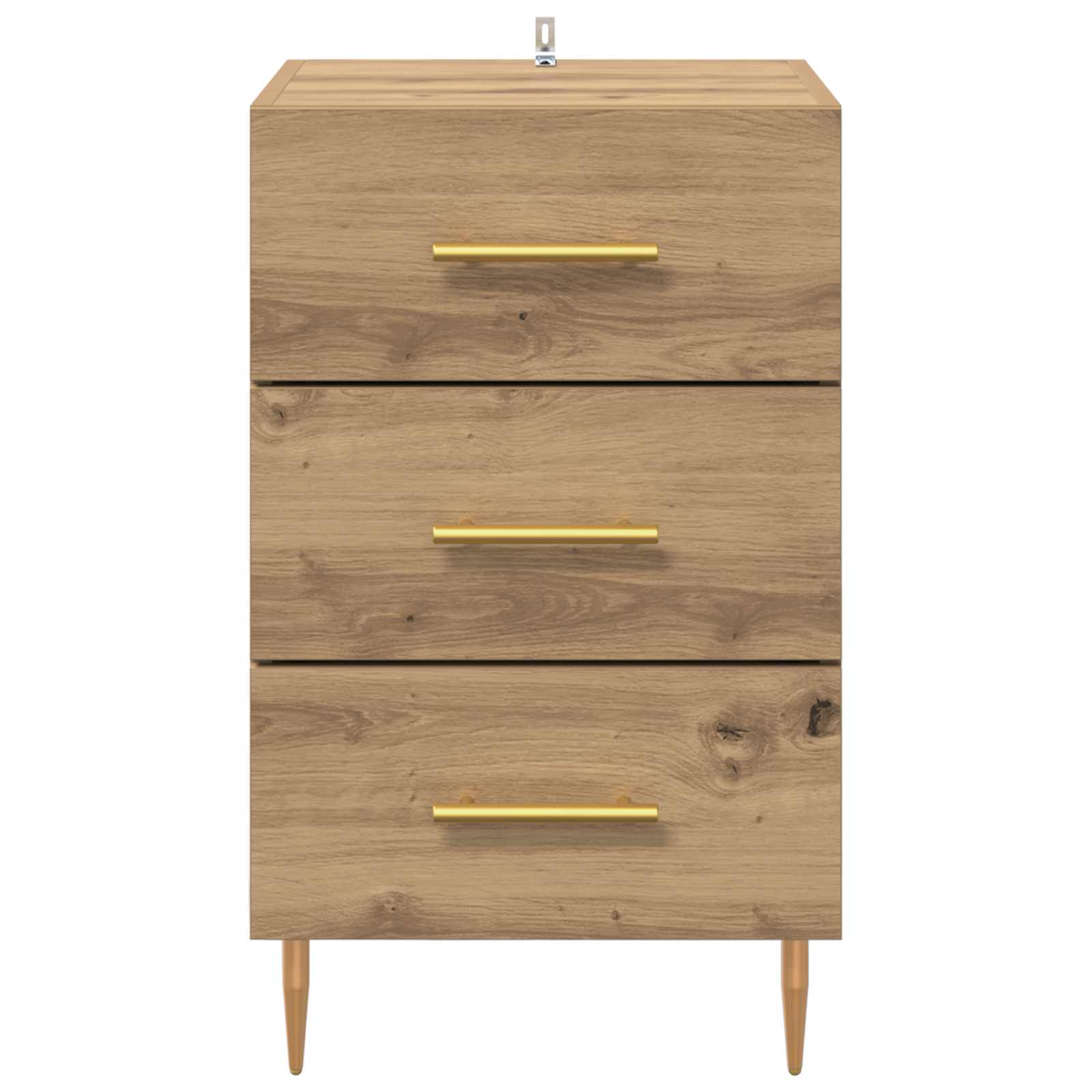 Cabinet de chevet avec tiroir Chêne artisanal 40 x 40 x 66 cm - XIOS