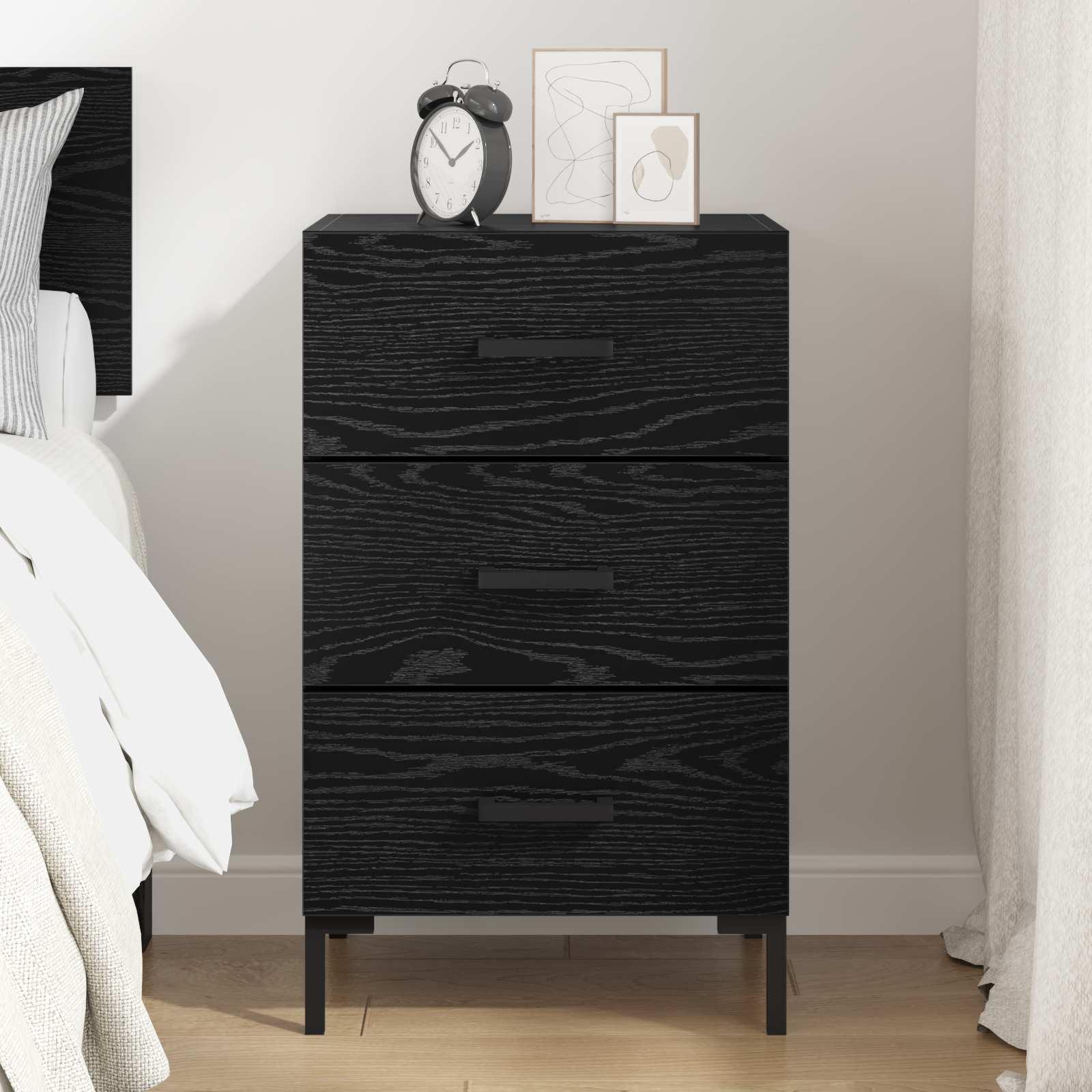 Cabinet de chevet Chêne noir 40 x 40 x 66 cm Bois d'ingénierie - XIOS