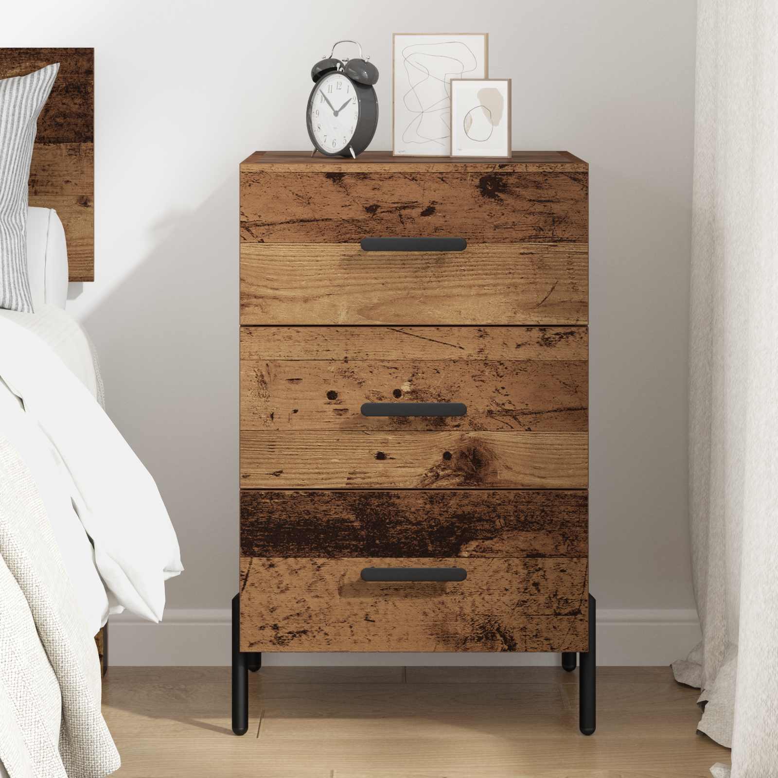 Cabinet de chevet Bois ancien 40 x 40 x 66 cm Bois d'ingénierie - XIOS