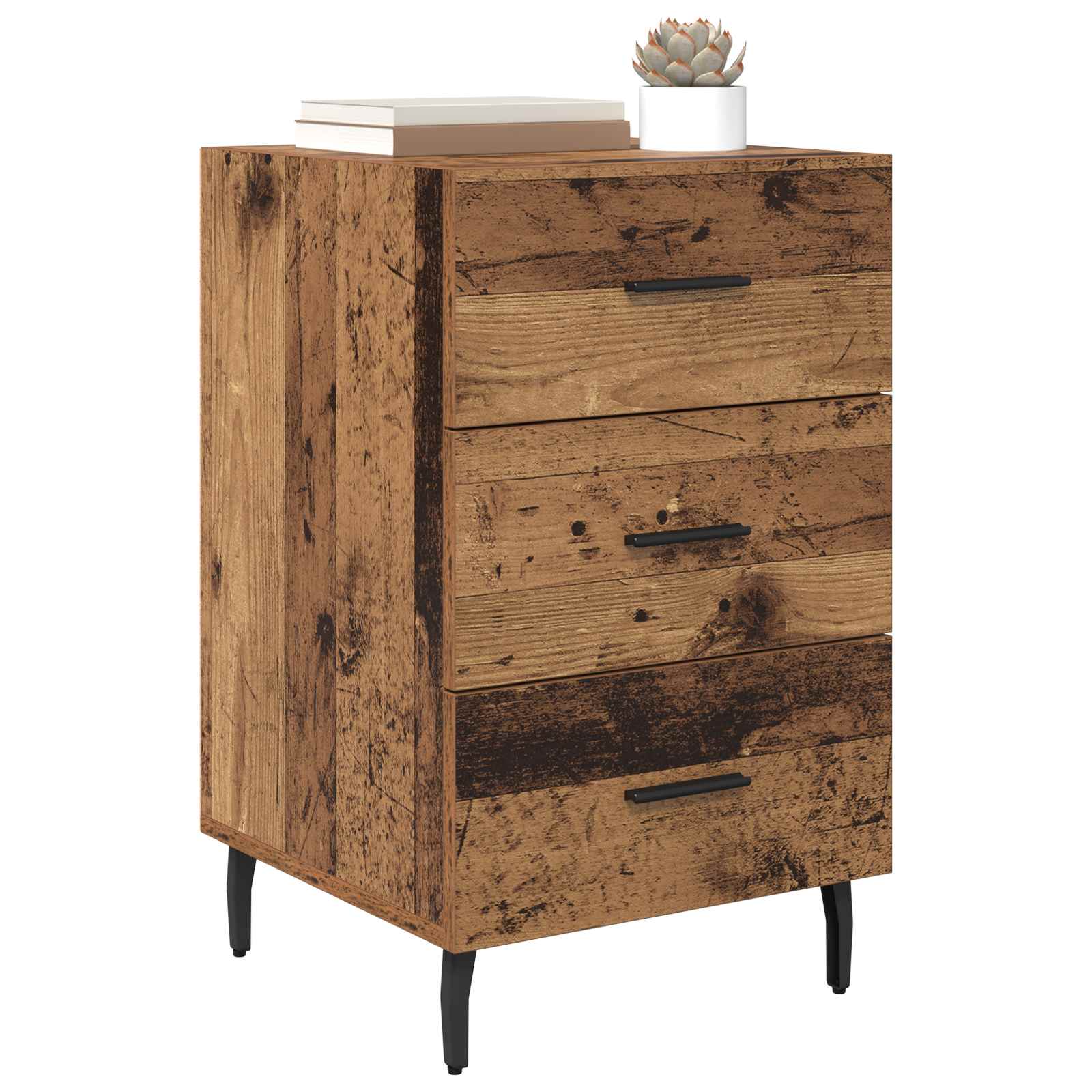 Cabinet de chevet Bois ancien 40 x 40 x 66 cm Bois d'ingénierie - XIOS