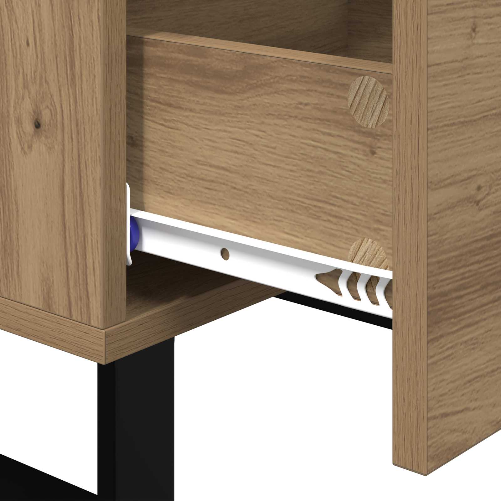 Cabinet de chevet avec tiroir Chêne artisanal 40 x 40 x 66 cm - XIOS