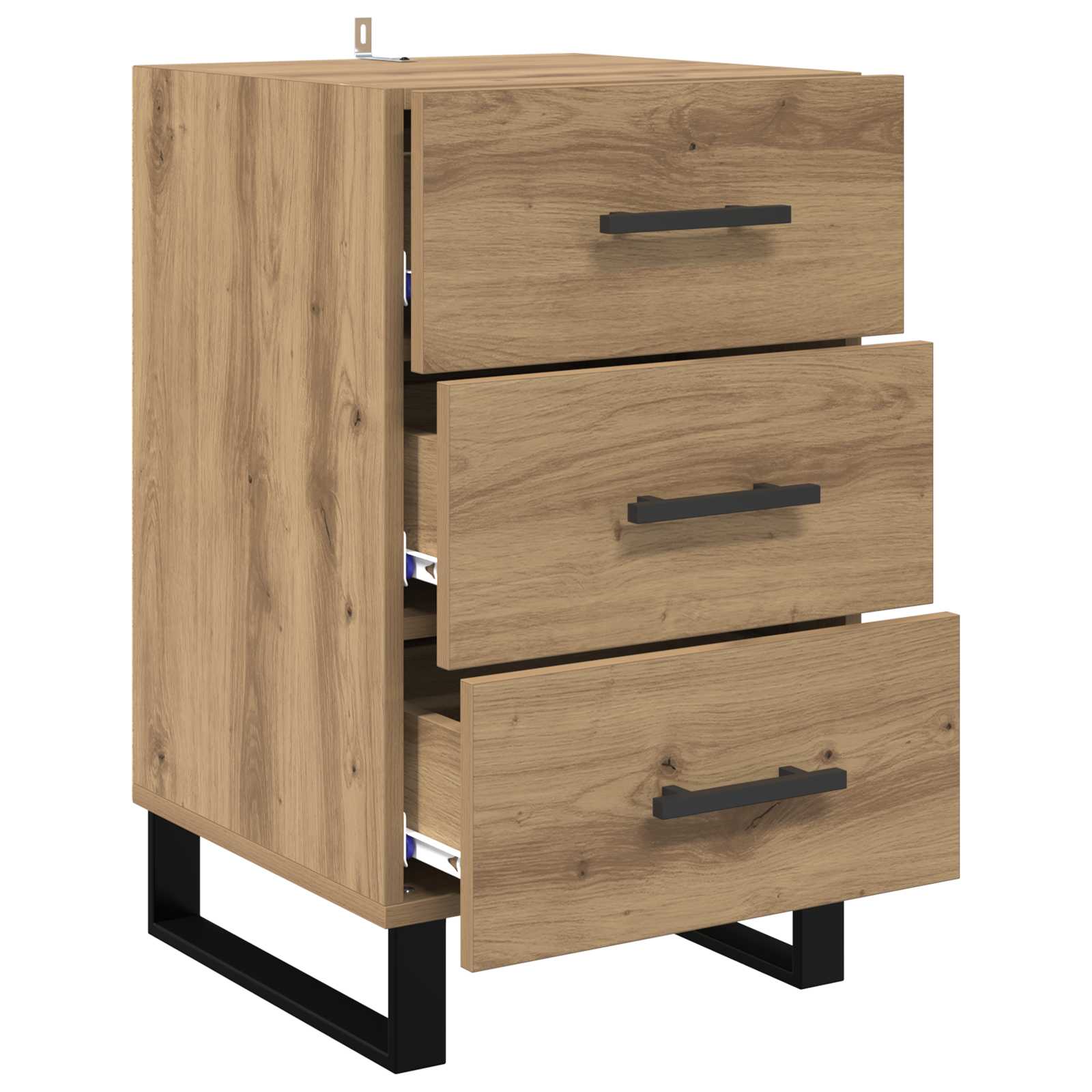 Cabinet de chevet avec tiroir Chêne artisanal 40 x 40 x 66 cm - XIOS