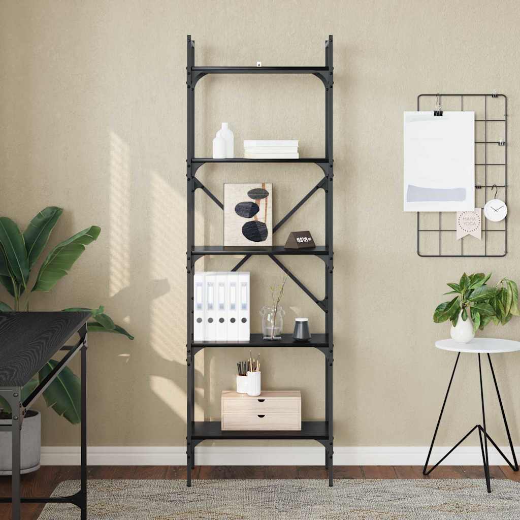 Bibliothèque Chêne noir 56 x 32 x 174 cm Bois d'ingénierie - XIOS