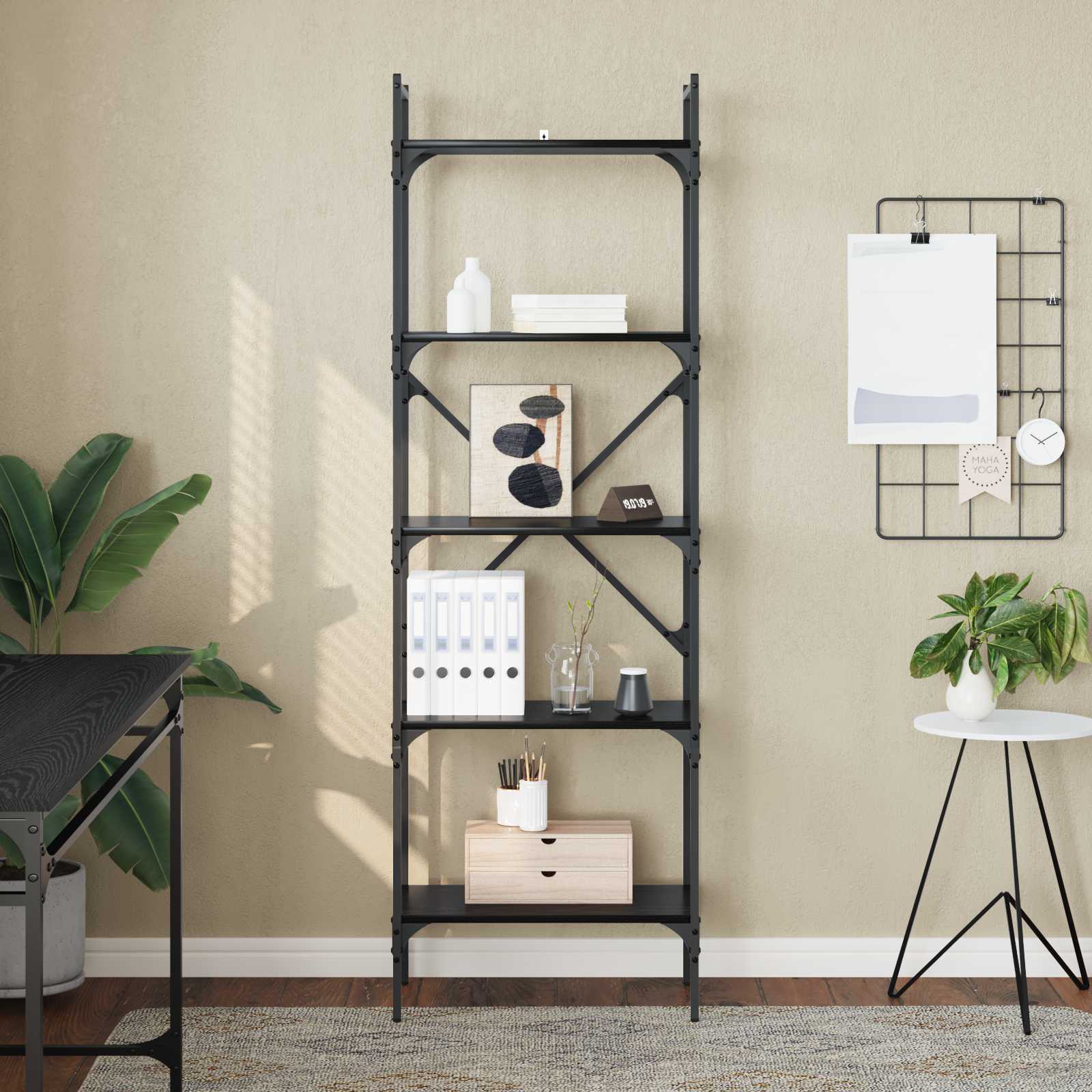 Bibliothèque Chêne noir 56 x 32 x 174 cm Bois d'ingénierie - XIOS