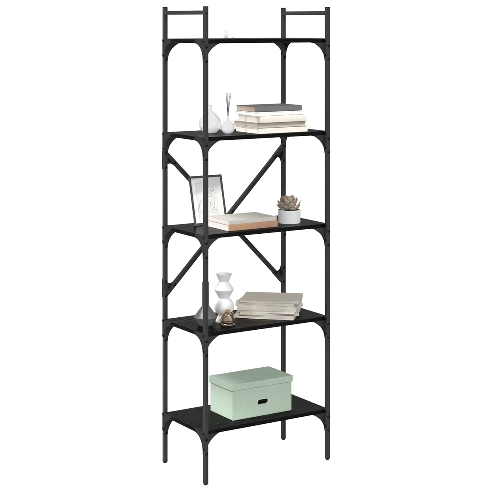 Bibliothèque Chêne noir 56 x 32 x 174 cm Bois d'ingénierie - XIOS