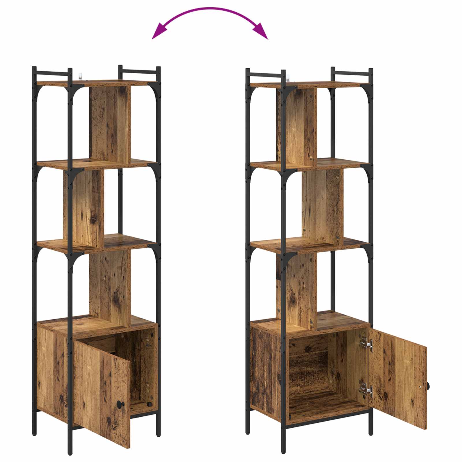 Bibliothèque Bois Ancien 44,5 x 30 x 154,5 cm Bois d'ingénierie - XIOS