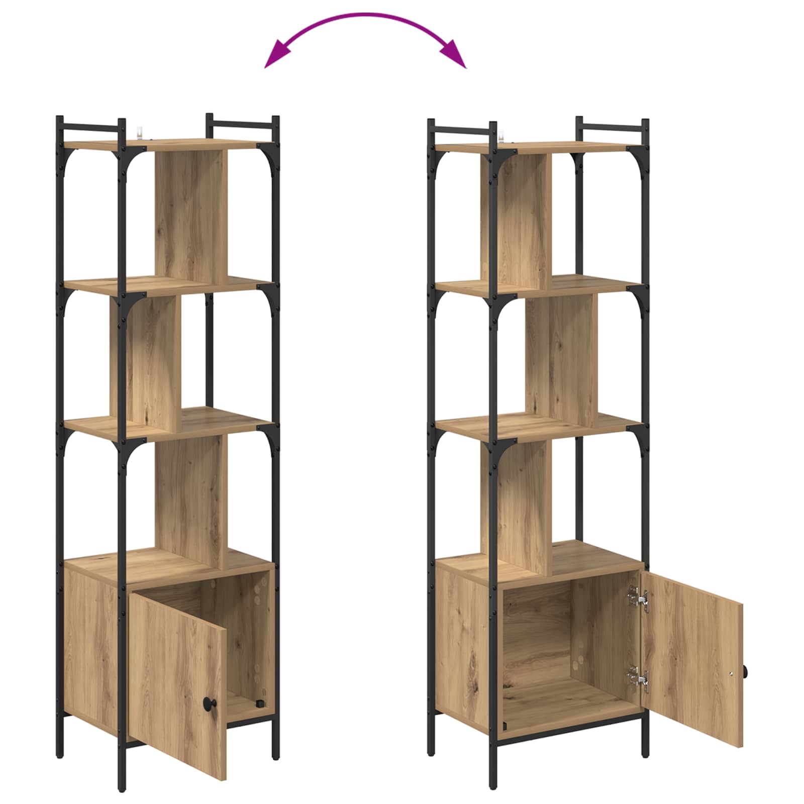 Bibliothèque 6 niveaux 44,5 x 30 x 154,5 cm Bois d'ingénierie - XIOS