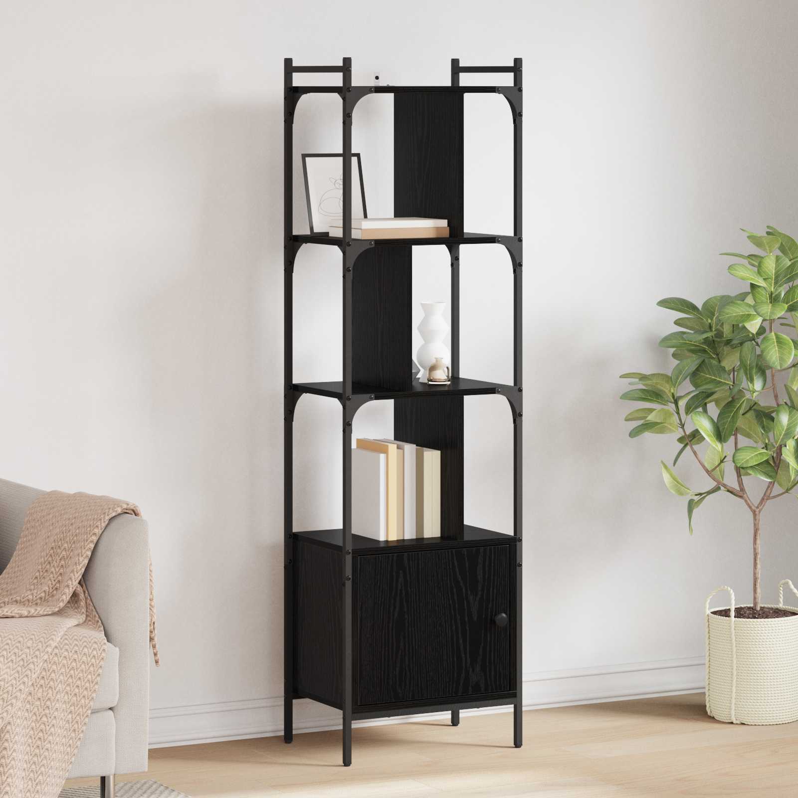 Bibliothèque Chêne noir 44,5 x 30 x 154,5 cm Bois d'ingénierie - XIOS