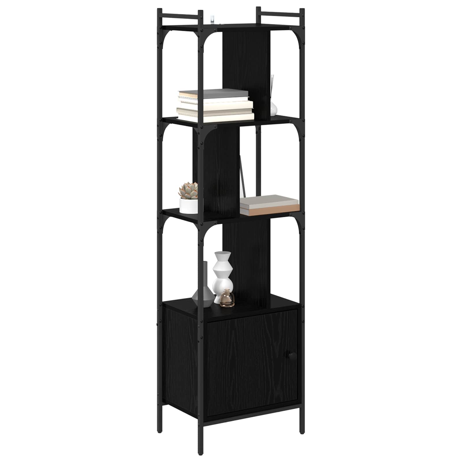 Bibliothèque Chêne noir 44,5 x 30 x 154,5 cm Bois d'ingénierie - XIOS