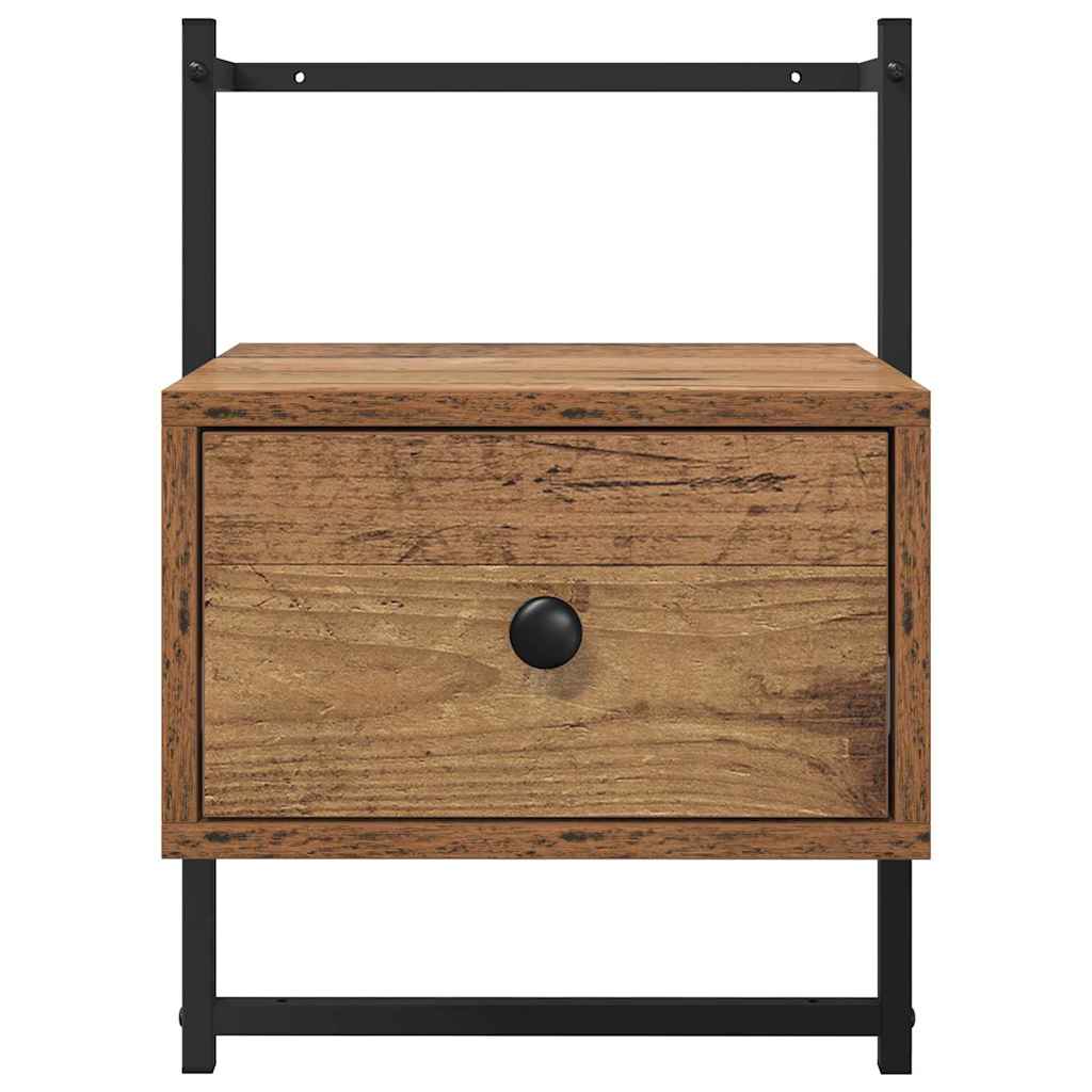 Cabinet de chevet avec tiroir 2 pcs Bois Ancien 35 x 30 x 51 cm - XIOS