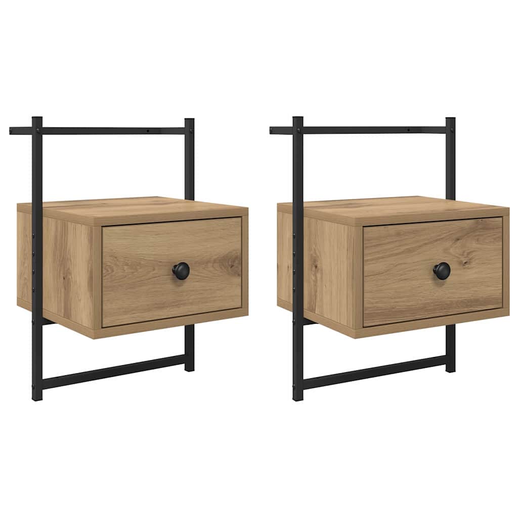 Cabinet de chevet 2 pcs Chêne artisanal 35 x 30 x 51 cm - XIOS