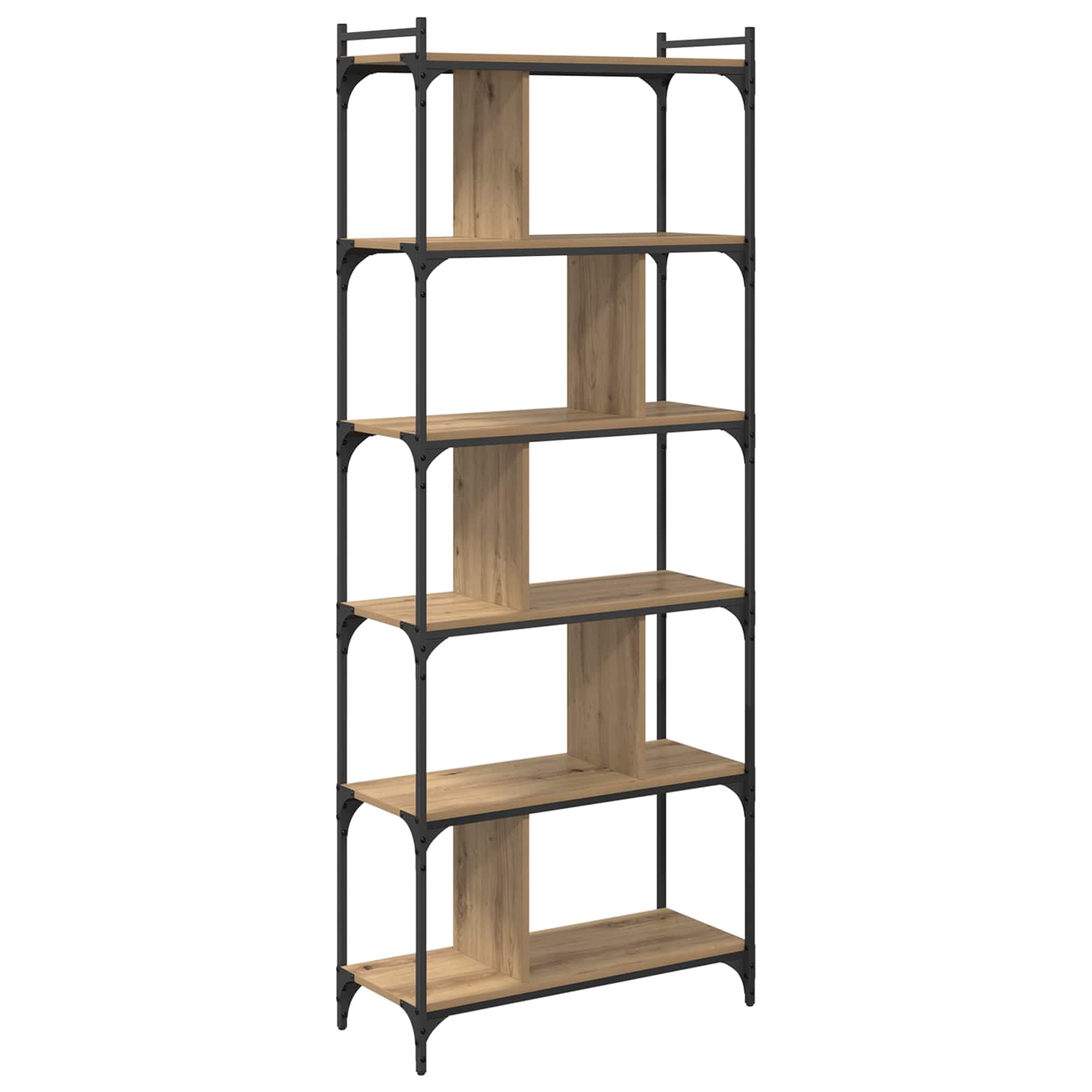 Bibliothèque chêne artisanal 76 x 32 x 192 cm Bois d'ingénierie - XIOS