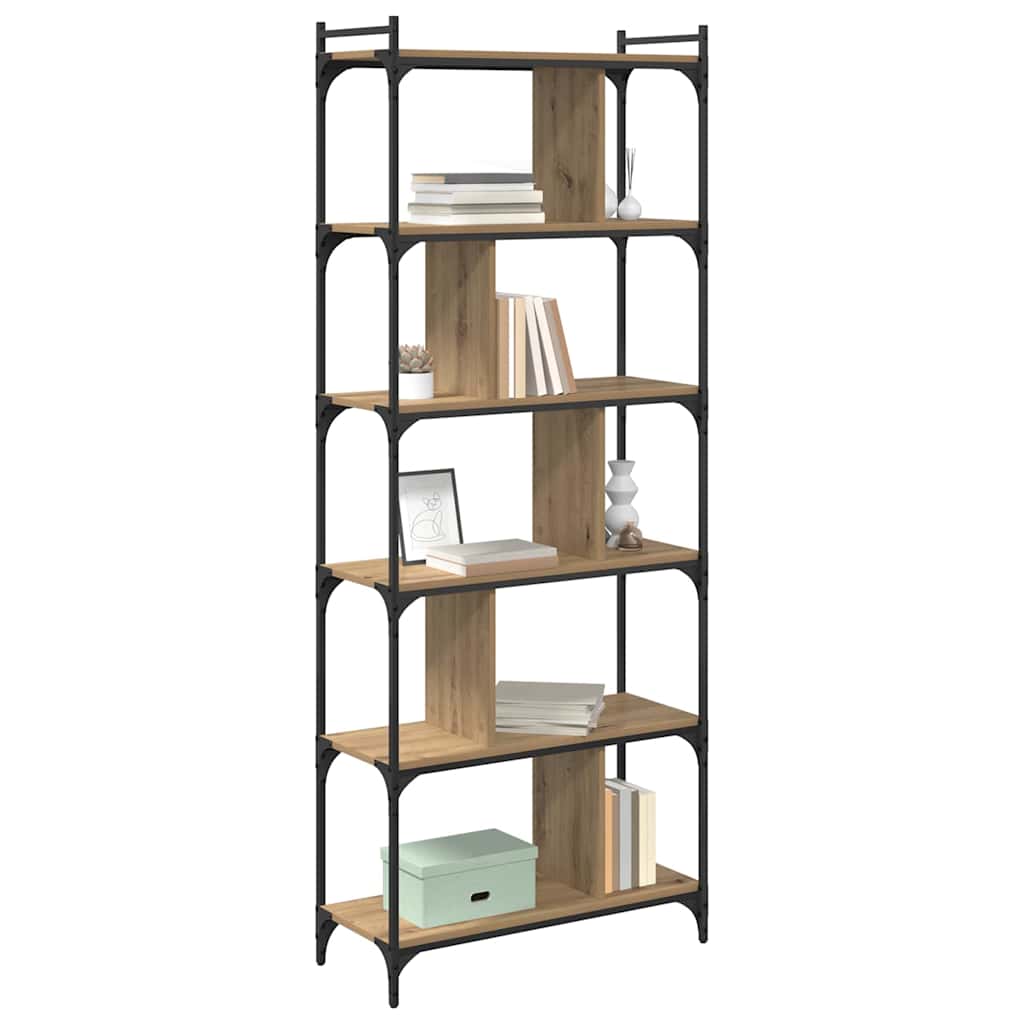 Bibliothèque chêne artisanal 76 x 32 x 192 cm Bois d'ingénierie - XIOS