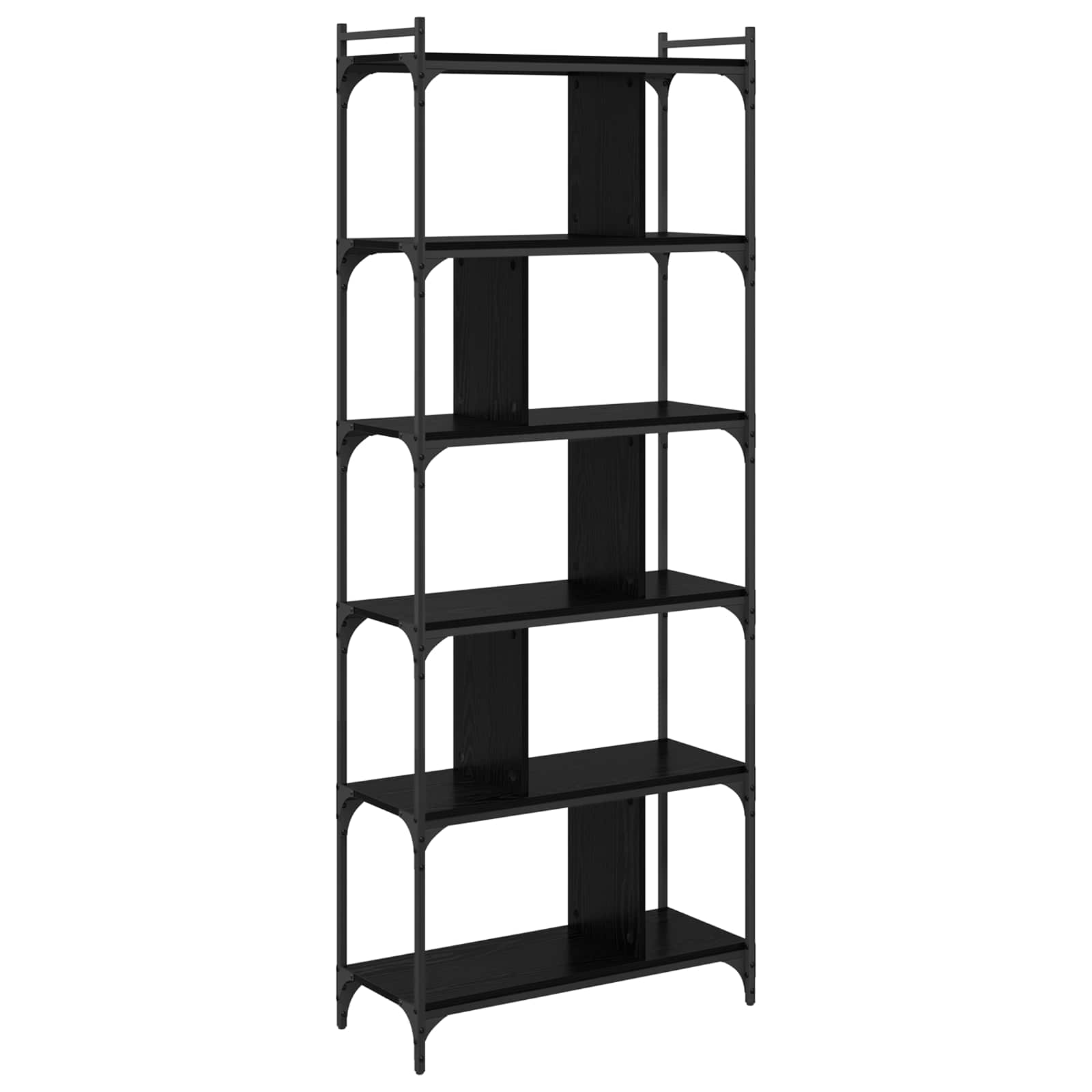 Bibliothèque Chêne noir 76 x 32 x 192 cm Bois d'ingénierie - XIOS