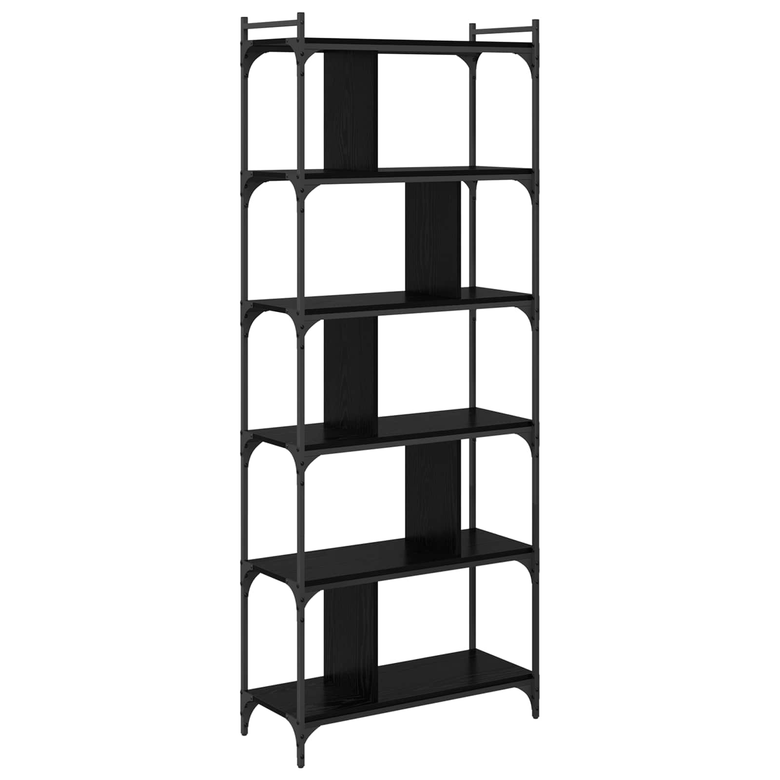 Bibliothèque Chêne noir 76 x 32 x 192 cm Bois d'ingénierie - XIOS