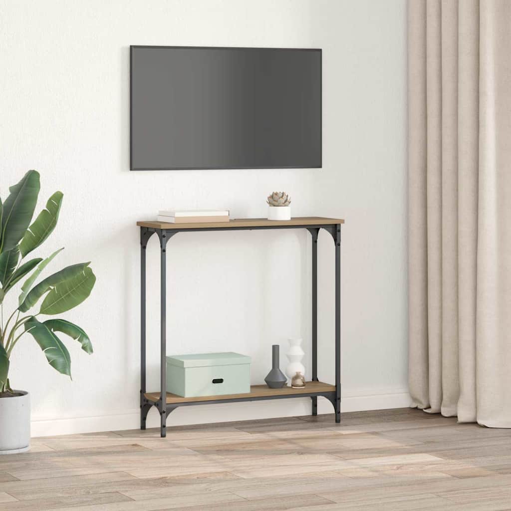 Table console avec étagère Chêne artisanal 75 x 22,5 x 75 cm - XIOS