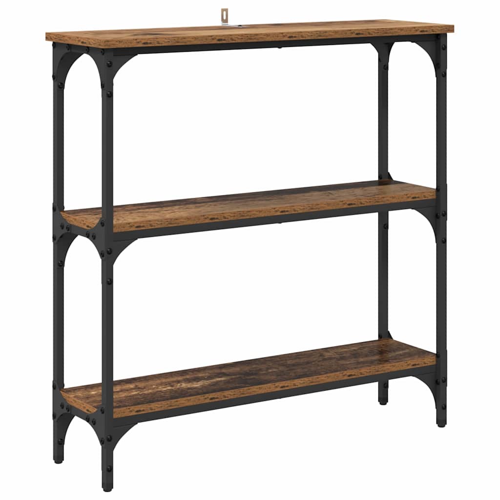 Table console avec étagère Bois ancien 75 x 22.5 x 75 cm - XIOS