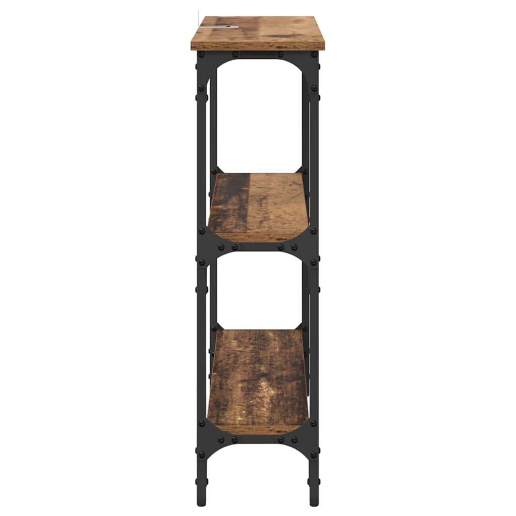 Table console avec étagère Bois ancien 75 x 22.5 x 75 cm - XIOS