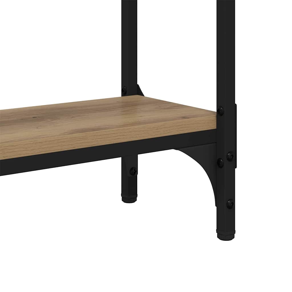 Table console avec étagère chêne artisanal 75 x 22.5 x 75 cm - XIOS