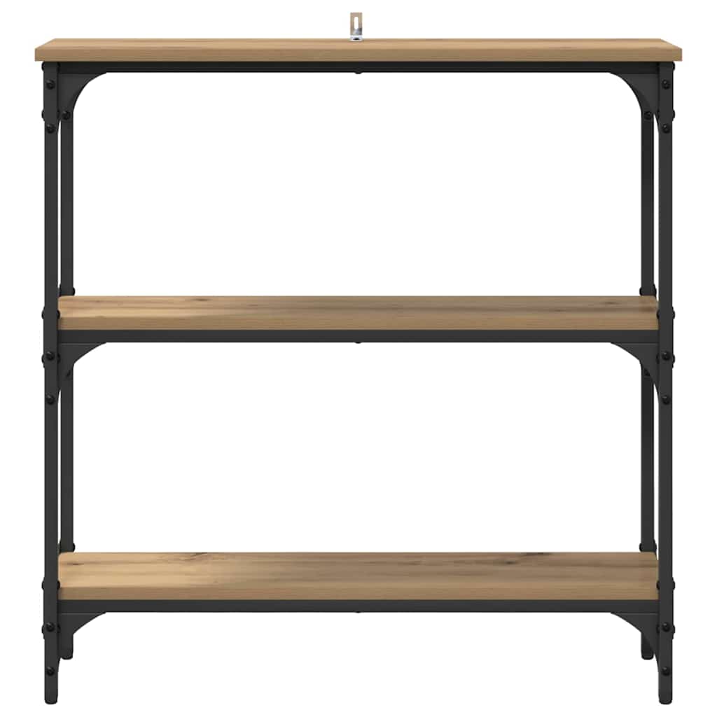 Table console avec étagère chêne artisanal 75 x 22.5 x 75 cm - XIOS