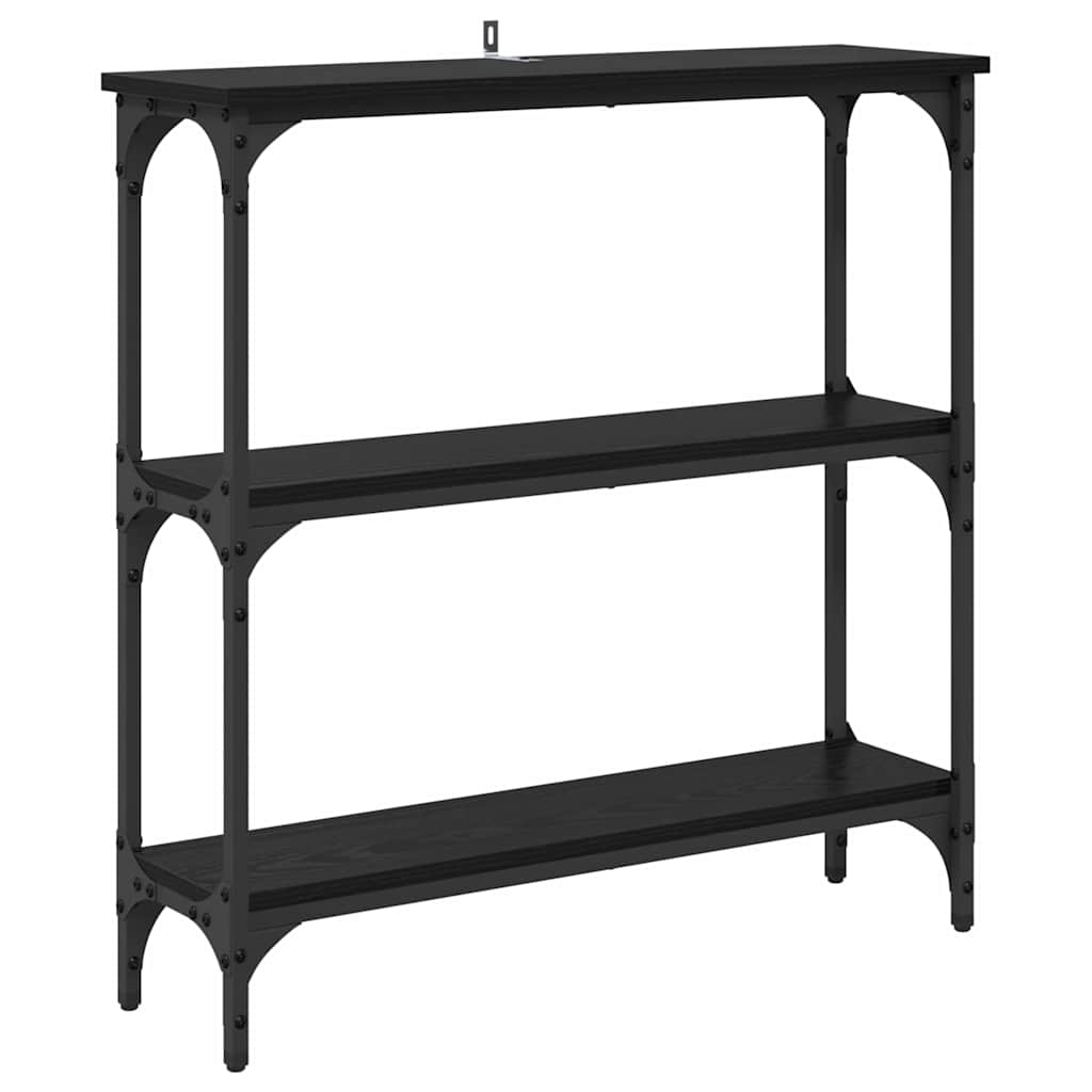 Table console avec étagère Chêne noir 75 x 22.5 x 75 cm - XIOS