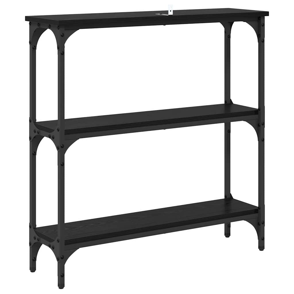Table console avec étagère Chêne noir 75 x 22.5 x 75 cm - XIOS