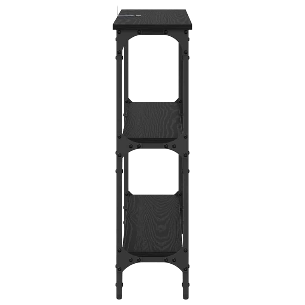 Table console avec étagère Chêne noir 75 x 22.5 x 75 cm - XIOS