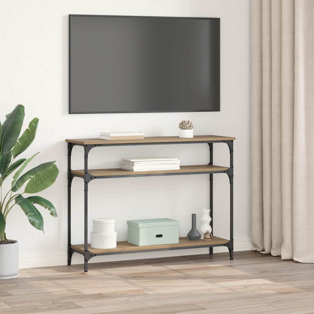 Table console avec étagère Chêne artisanal 100 x 29 x 75 cm - XIOS