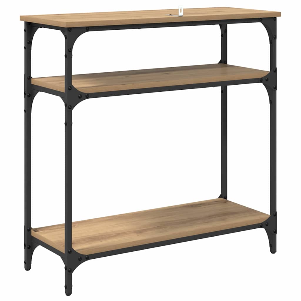 Table console Chêne artisanal 75 x 29 x 75 cm Bois d'ingénierie - XIOS