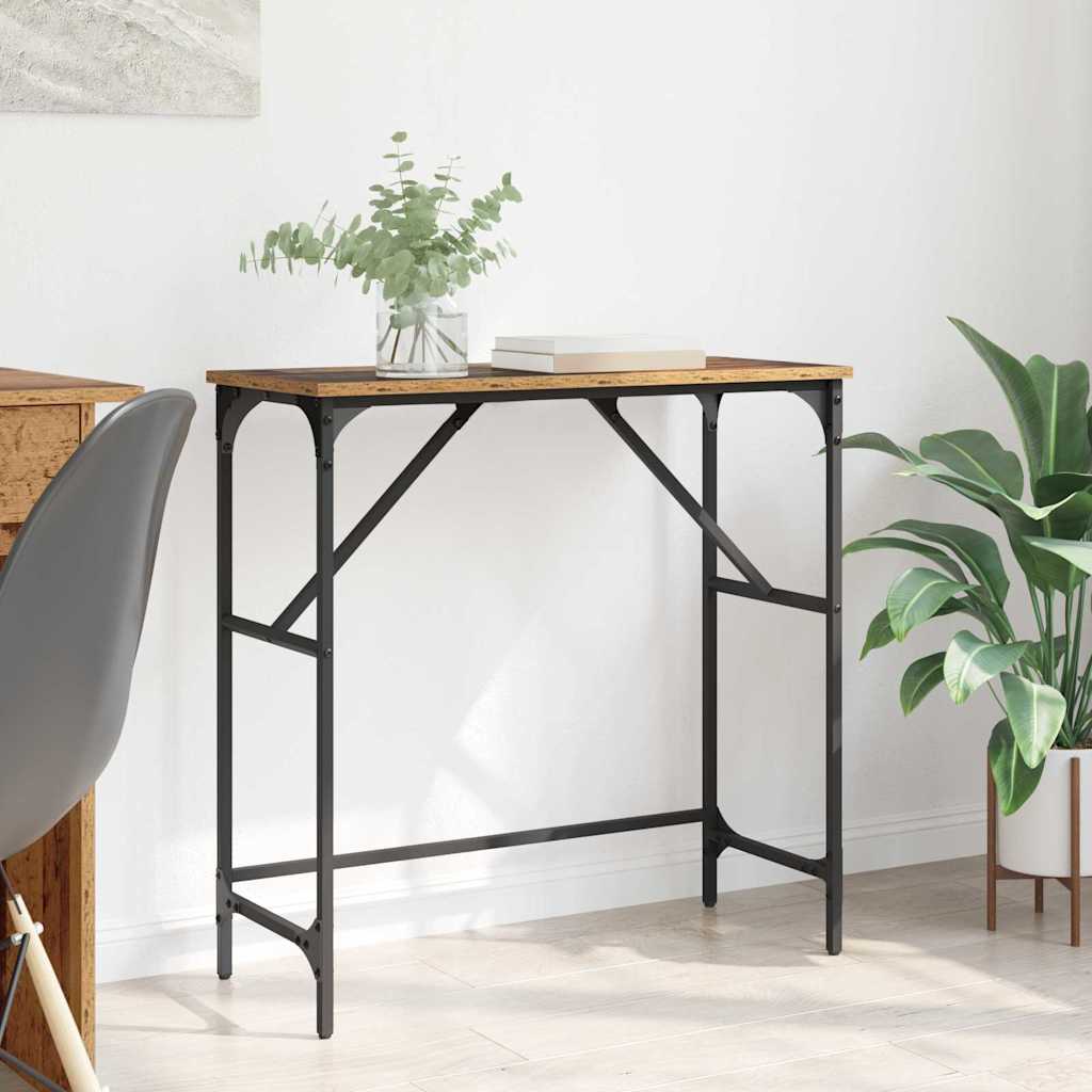 Table console Bois ancien 75 x 32 x 75 cm Bois d'ingénierie - XIOS