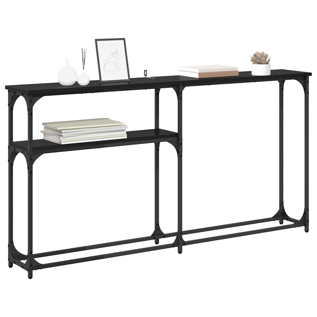 TableConsole Chêne noir 145x22.5x75cm Bois d'ingénierie - XIOS