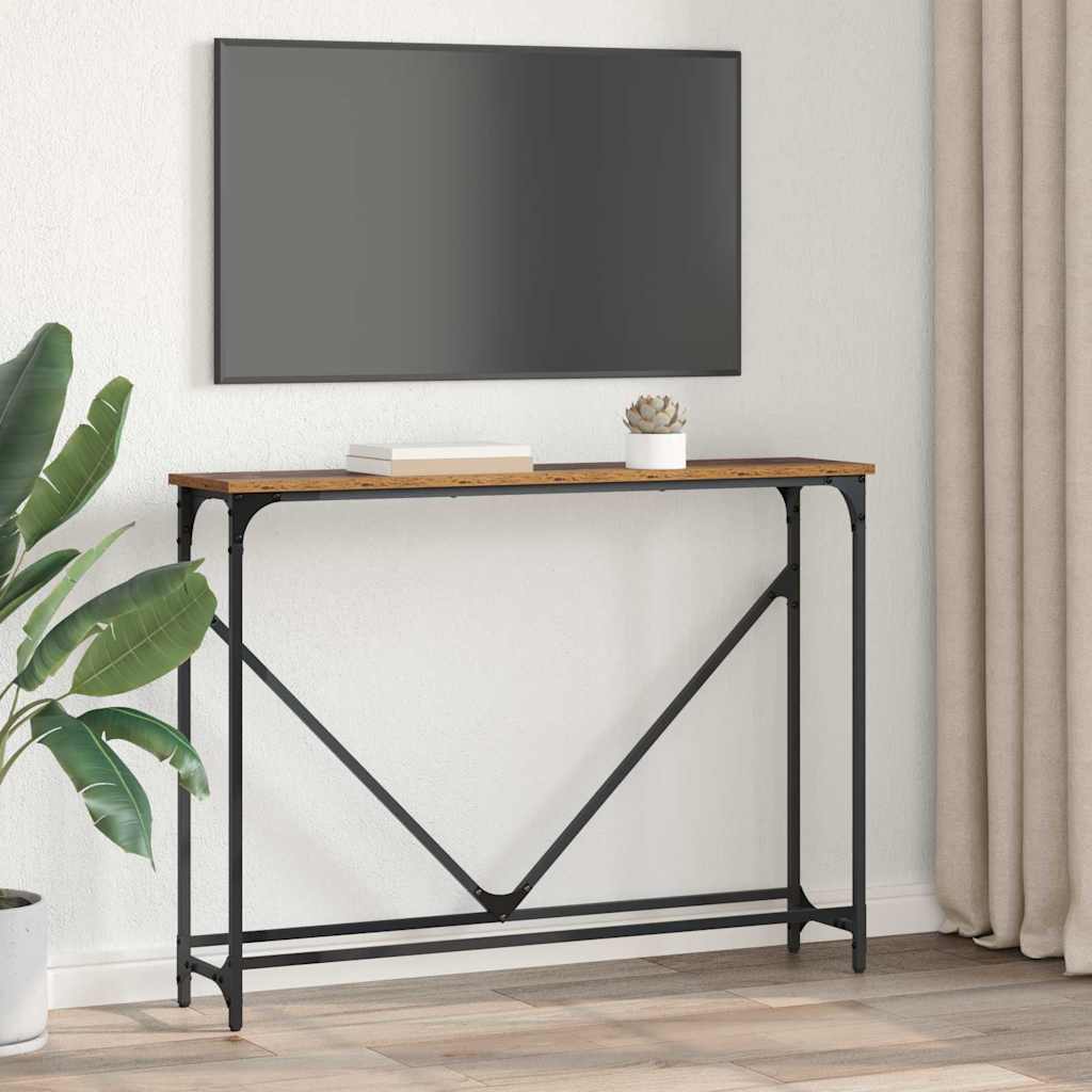 Table console Bois ancien 102 x 22.5 x 75 cm Bois d'ingénierie - XIOS