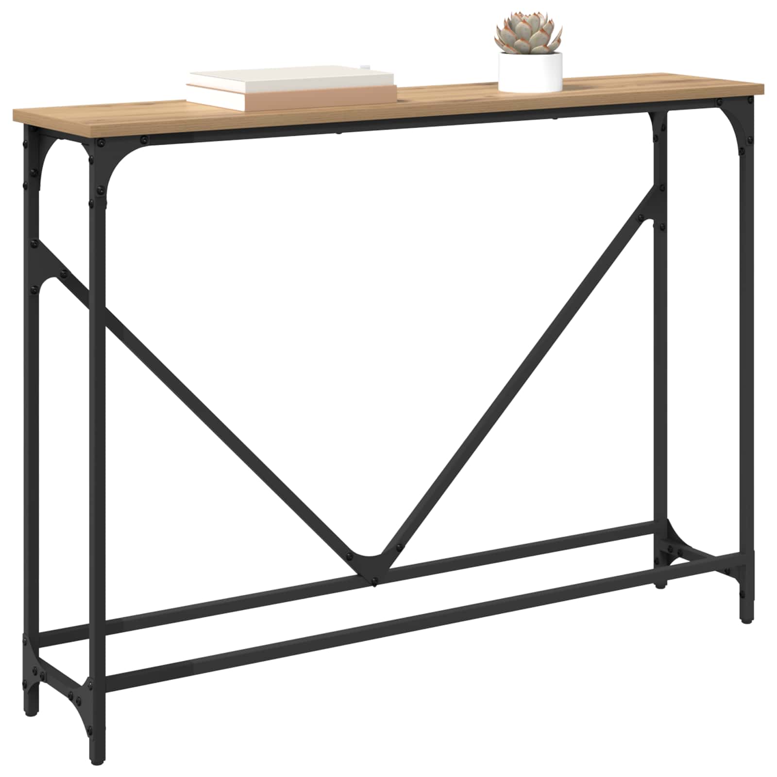 Table console Chêne artisanal 102 x 23 x 75 cm - XIOS