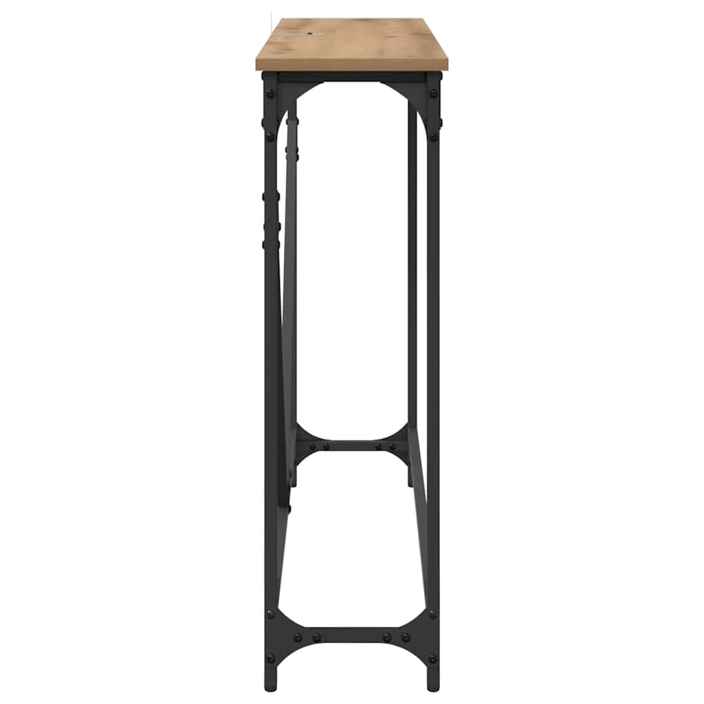 Table console chêne artisanal 102 x 22.5 x 75 cm - XIOS