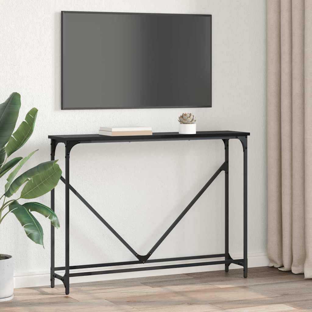 Table console Chêne noir 102 x 22.5 x 75 cm Bois d'ingénierie - XIOS