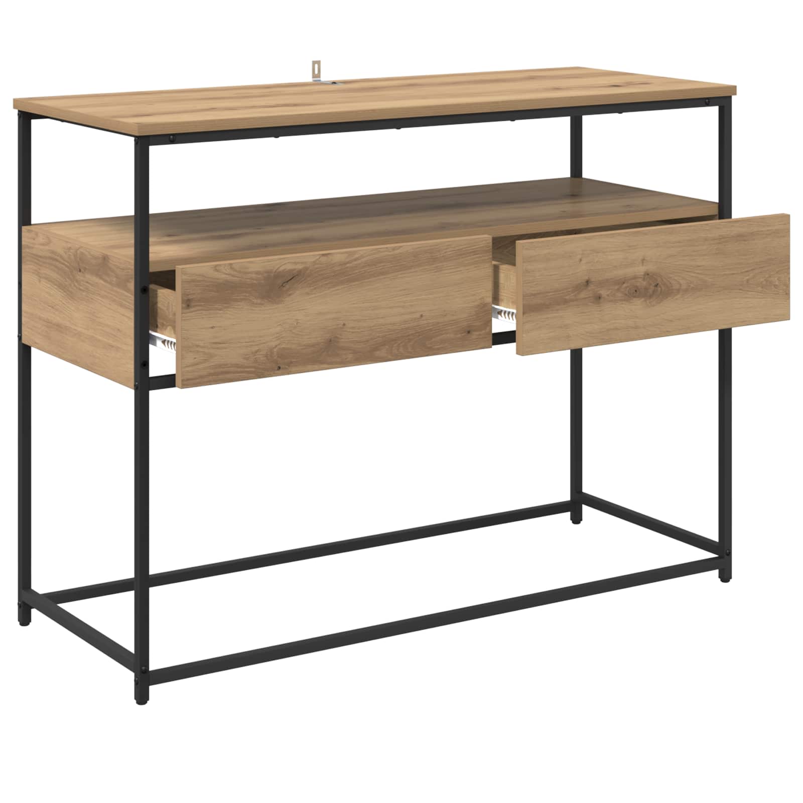 Table console avec tiroir Chêne artisanal 100 x 40 x 75 cm - XIOS