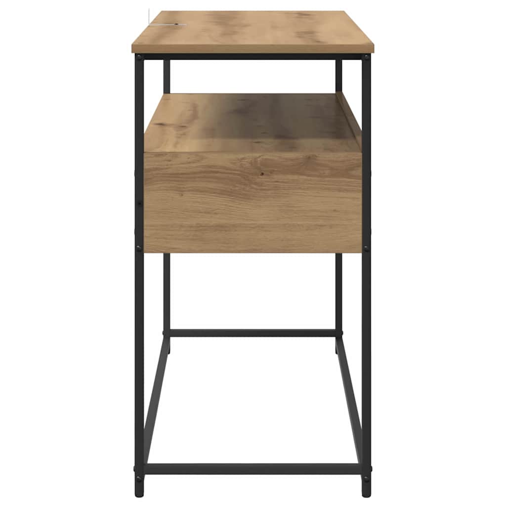 Table console avec tiroir Chêne artisanal 100 x 40 x 75 cm - XIOS