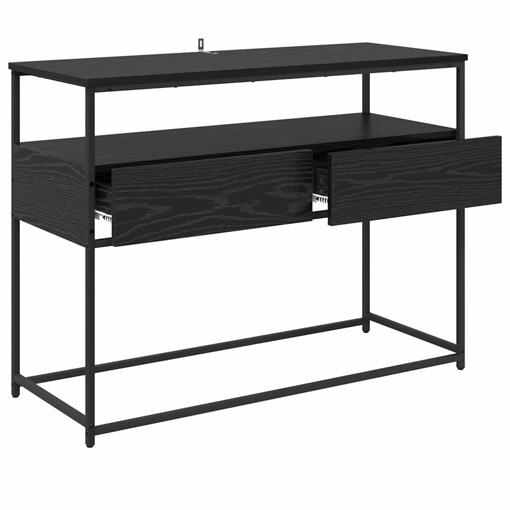 Table console avec tiroir Chêne noir 100 x 40 x 75 cm - XIOS
