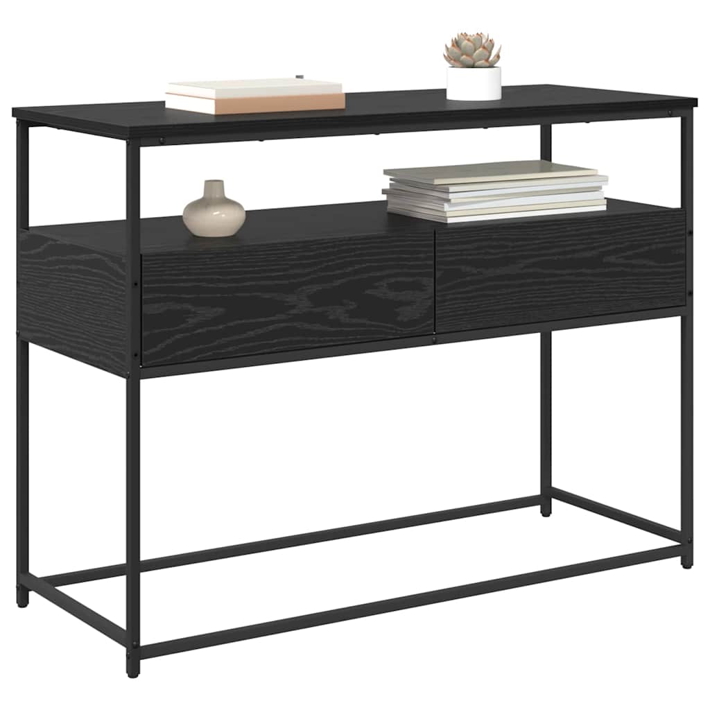 Table console avec tiroir Chêne noir 100 x 40 x 75 cm - XIOS