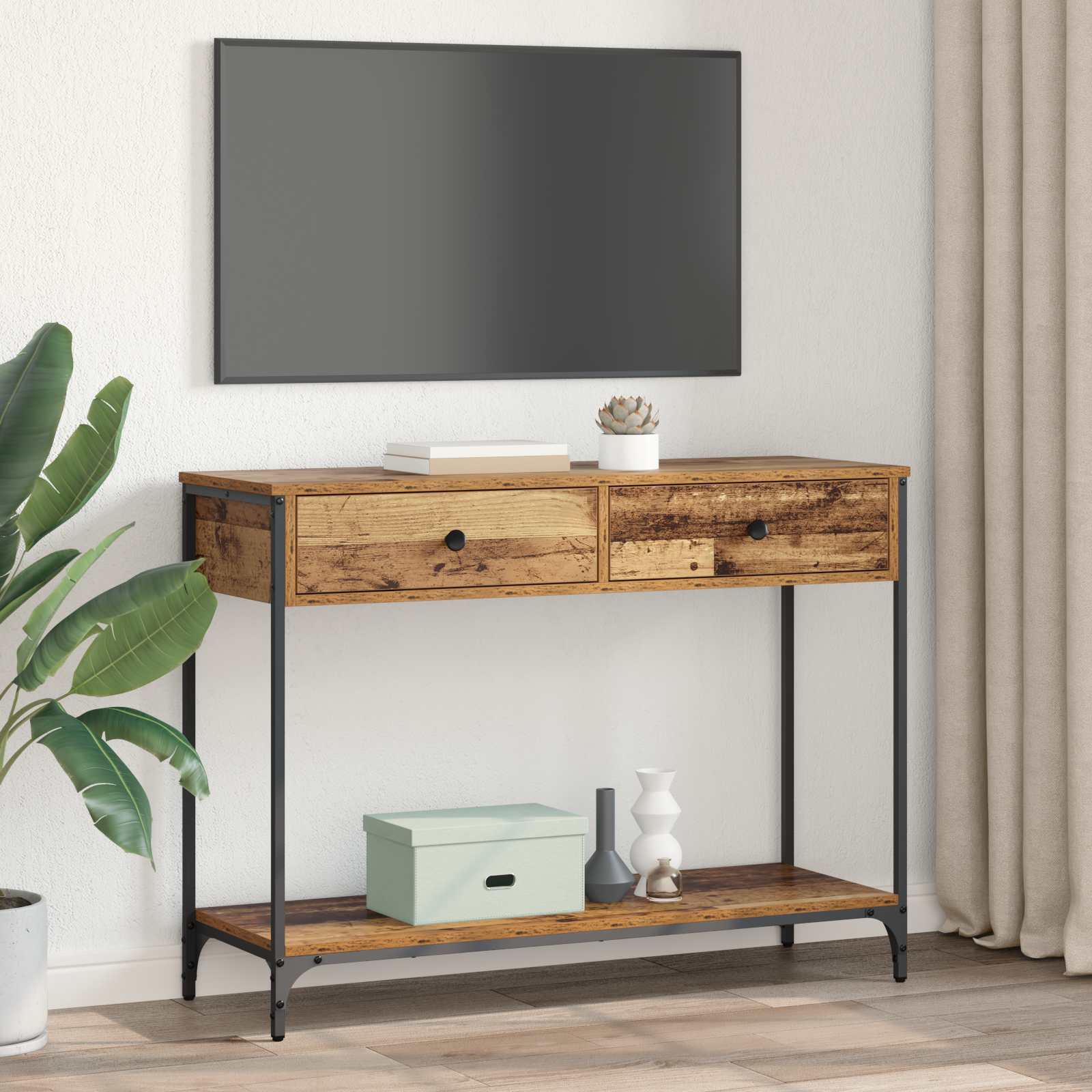 Table console Bois Ancien 100 x 34,5 x 75 cm Bois d'ingénierie - XIOS